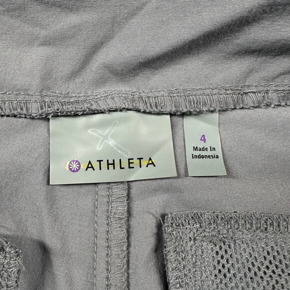 Athleta Pants Womens 4 Gray Palisade Cropped Hiking Athletic Outdoor Active - Picture 4 of 12